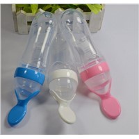 silicone baby feeding bottles training spoons squeeze supplement food bottles 90ml