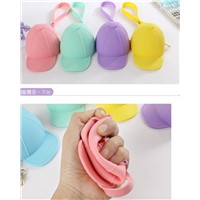 New arrival lovely silicone coin bag cap-shaped zipper coin purses