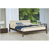 Modern Bedroom Furniture Ash Solid Wood Bed Real Leather Soft Bed High Quality Fabric Soft Bed