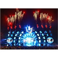 Round-shaped stage background LED wall