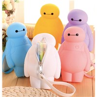 cartoon shaped zipper Silicone bag silicone pencil cases bags