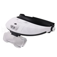 Adjustable head-mounted magnifier (White)