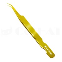 C&amp;amp;CHAT Eyelash Extension Gold Curved Tweezers