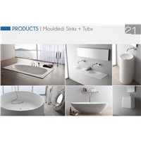 100% pure acrylic solid surface discoloration moulded OEM bathtub