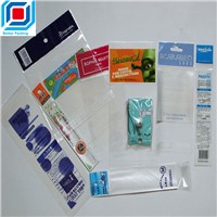 Custom printing clear self adhesive header opp bag