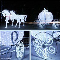 L:6m W:2m H:2.3m LED Carriage with Horses Christmas Decoration Lights