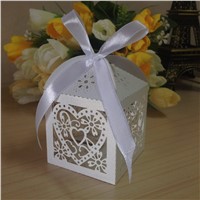lace paper laser cutting gold wedding candy box for wedding invitation box party celebrate