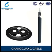 FRP strength member bow type drop fiber optic cable for duct