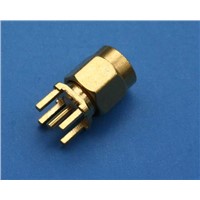 RF Connector, SMA Straight PCB Plug, 50 Ohm
