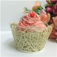 Free shipping White Vintage laser cut Lace cupcake wrapper cup cake wrap for wedding cake decoration