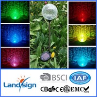 solar light factory landsign XLTD-734 glass+stainless outdoor solar garden stick light