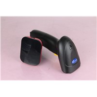 Wireless 1D Laser USB Handheld Barcode Scanner for Supermarket w/Storage Black