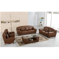 With table Living Room Genuine Leather Sofa