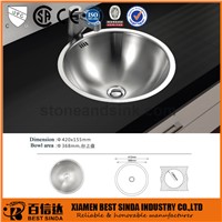 Commercial round above counter stainless steel sink