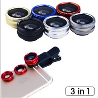 3 in 1 mobile phone lens clip,0.65x wide angle macro lens fisheye mobile phone lens for Nokia