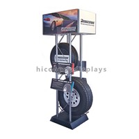 New invention metal advertising double layer car wheel display stand