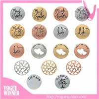Stainless Steel Engravable Personalized Floating Living Locket Stamp Charms