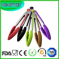 Kitchen and Barbecue Grill Tongs Silicone BBQ Cooking Stainless Steel Locking Food Tong