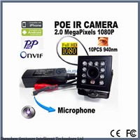 Miniature 1080P POE Mini Ip Camera 2Mp Hd Night Vision 940nm IR Audio POE Covert Camera Onvif P2P IR
