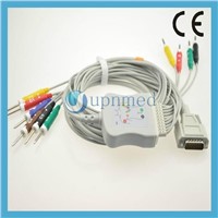 Nihon Kohden 10 Lead EKG Cable with Leadwires,Din 3.00mm,U205-11DI