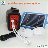 mini solar power system with led light and cellphone charger