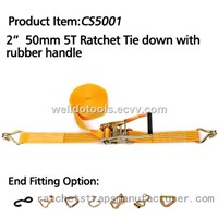 WDCS020501 2&amp;quot; 50mm 5T ratchet tie down with rubber handle