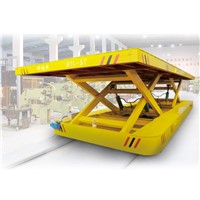 Scissor hydraulic lifting  transfer cart, electric railroad transportation
