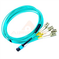 MTP to 4LC/UPC Duplex 10G OM3 50/125um Multimode Fiber Optical Fanout or Breakout Patch Cable