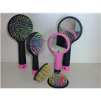 Portable rainbow hair brushes for scalp massage