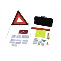 Roadside Assistance Auto Emergency Kit for Car - Warning Triangle, First Aid Kit, Safety Vest,Hammer