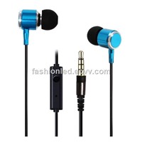 Bass Stereo Drive-By-Wire in Ear Earphone 3.5mm Real Gold Plated Headsets with Switch Song and Mic