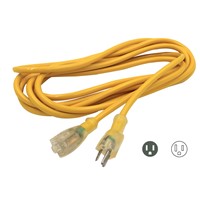 UL/CUL Extension Cord With LED Light 14AWG/3C 25 Foot SJTW