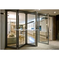 Luxury HT75 Series aluminum folding door with double tempered glass