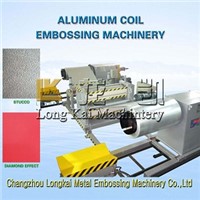 Aluminum plate embossing machine for producing embossed aluminum plates for Decorative materials