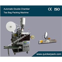 Double Chamber Tea Bag Packing Machine with Thread and Tag