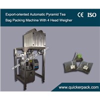 Flower Tea Pyramid Bag Packing Machine with Thread and Tag