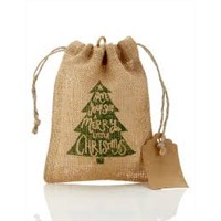 Mini drawstring jute pouches gift use decoration bag christmas present bags
