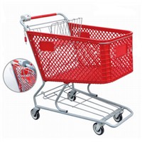 Rolling grocery plastic supermarket shopping trolley cart 100L