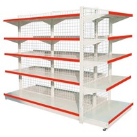double-sided metal supermarket racks, custom supermarket shelves, customized supermarket racks