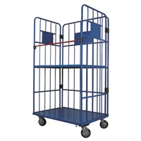 Foldable warehouse heavy duty cargo trolley , logistic trolley, security roll container
