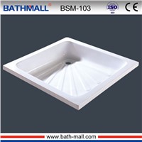 Deep square acrylic shower basin for shower