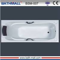 Modern drop in classic acrylic bathtub with pillow and handle