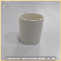White Cylinder Shape Ceramic Candle Jar