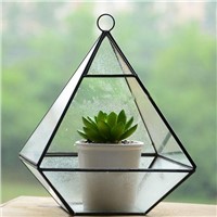 Metal Frame Hanging Glass Terrarium Vase Home Decoration Airplants Glass Container