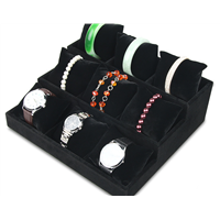 Black Velour Lining Jade Bracelet and Watch Display Tray