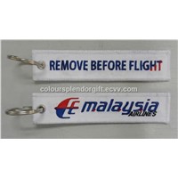 Wholesale Quality Malaysia Airlines Embroidered Tag Keychain Keyring