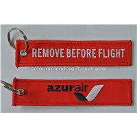 Wholesale Cabin Crew Azur Air Custom Logo Embroidery Fabric Keychain Personalized Gifts