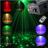 Mini 3 Lens 24 Patterns LED Laser Projector Stage Lighting 3W Blue DJ Disco Party Club Laser
