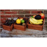 Fruit Holder, Wooden Fruit Holder for Kitchen, Set of 3
