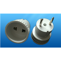 European style electrical plug with socket adapter (YK207)